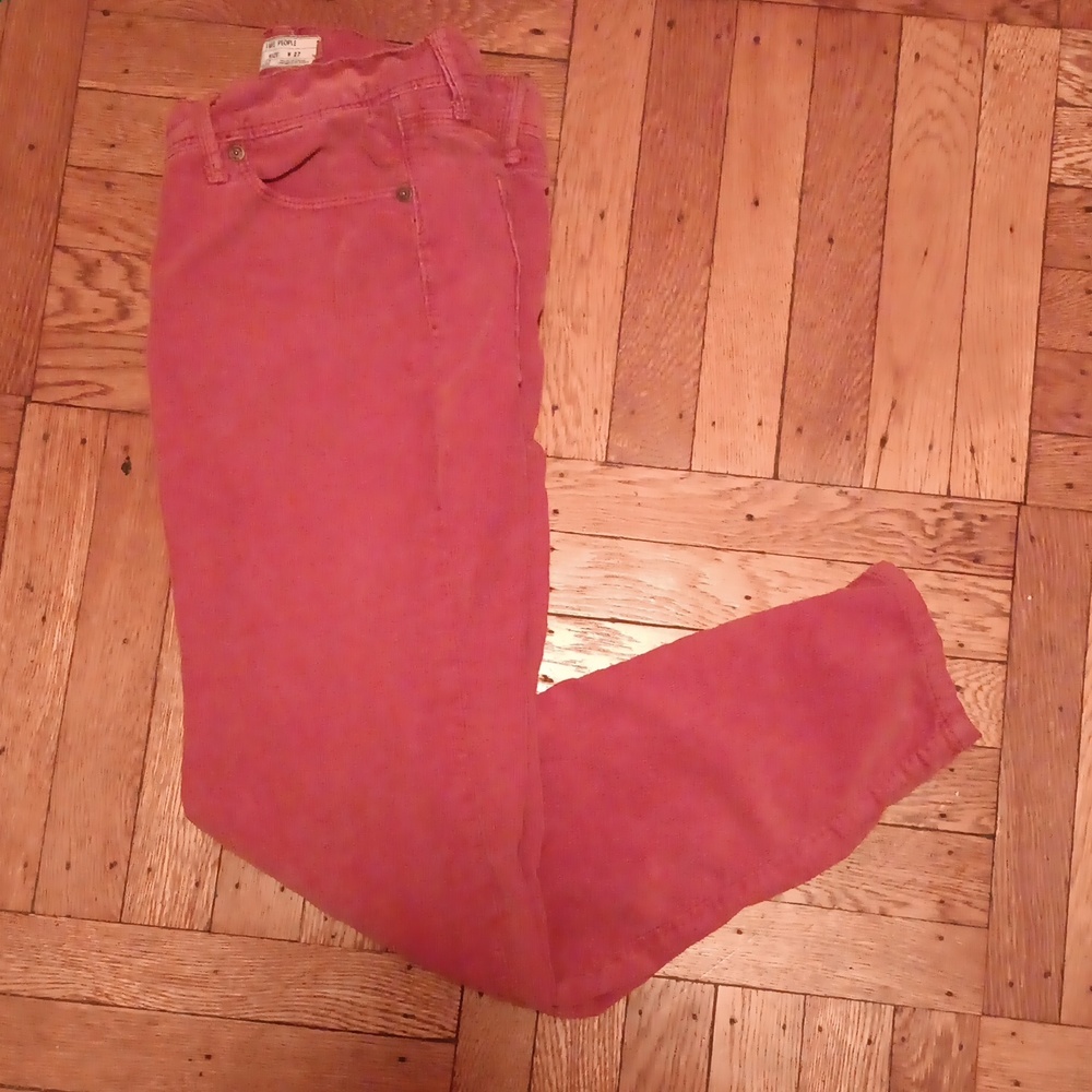 Free People Rust Corduroy Trousers